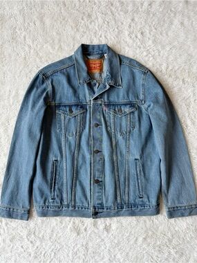 Levi’s Unisex Blue Denim Classic Relax Fit Trucker Jean Jacket XL Western Preppy